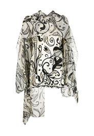 F.R.S For Restless Sleepers graphic-print silk blouse - Bianco