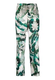 Sporty & Rich Pantaloni dritti a coste SRHWC - Blu graphic-print silk pajama pants - Verde