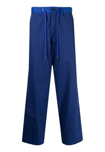 Fumito Ganryu Pantaloni dritti con coulisse - Blu