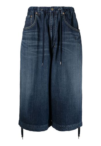 Fumito Ganryu Bermuda denim al ginocchio - Blu