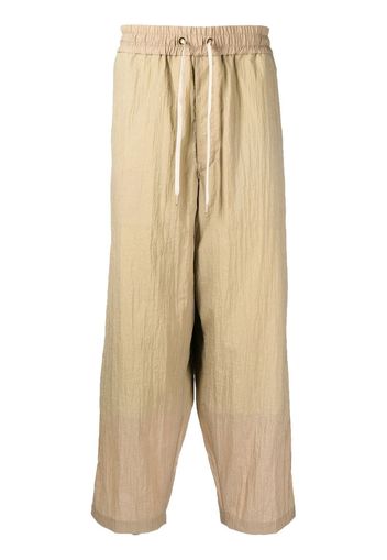 Fumito Ganryu wide leg cropped trousers - Marrone