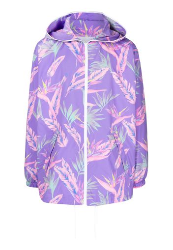 Fumito Ganryu botanical-print zipped jacket - Viola