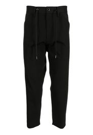 Fumito Ganryu Pantaloni crop con cavallo basso - Nero