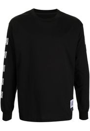 Fumito Ganryu T-shirt a maniche lunghe con applicazione - Nero