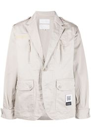 Fumito Ganryu Blazer monopetto con tasche - Grigio