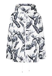 Fumito Ganryu leaf-print hooded jacket - Bianco