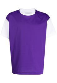 Fumito Ganryu contrast-panel two-tone T-shirt - Viola