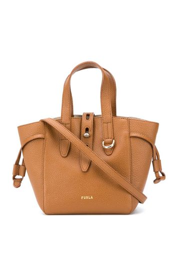 leather bucket bag with gold-tone hardware