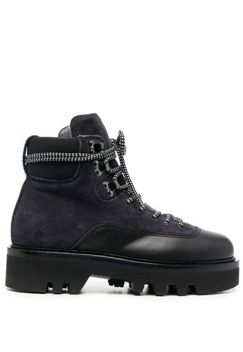 Furla panelled lace-up boots - Nero