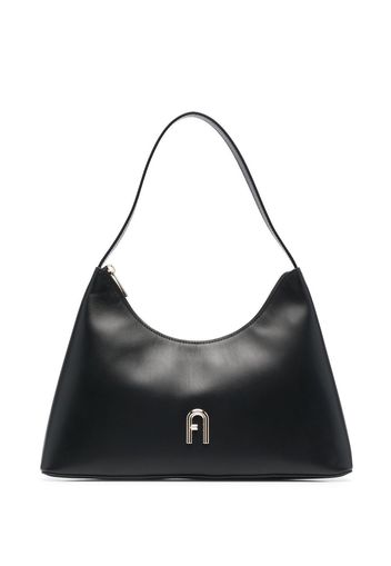 Furla Borsa a spalla con placca logo in pelle - Nero