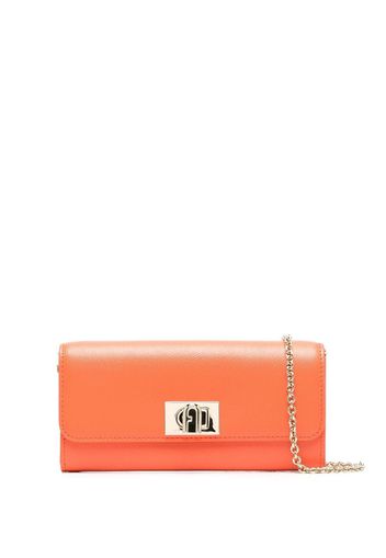 Furla logo-plaque leather crossbody bag - Arancione