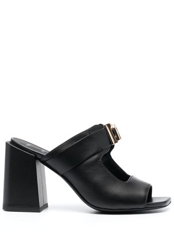 Furla logo-plaque mules - Nero