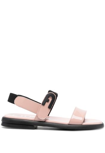 Furla logo-plaque patent-leather sandals - Rosa