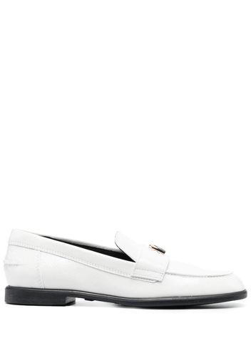 Furla logo-plaque detail loafers - Bianco