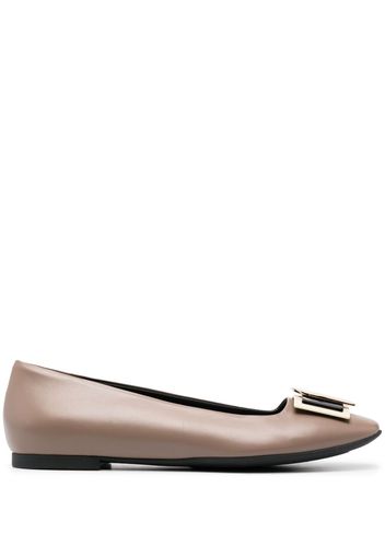 Furla decorative-buckle leather ballerina shoes - Toni neutri