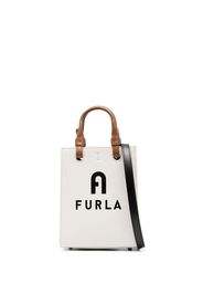 Furla logo-print leather tote - Toni neutri