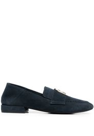 Furla logo-plaque suede loafers - Blu