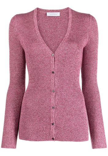 Gabriela Hearst mélange-effect ribbed-knit cardigan - Rosa