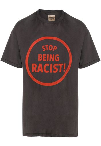 short-sleeved slogan print T-shirt