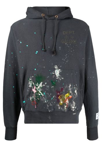 paint-detail drawstring hoodie