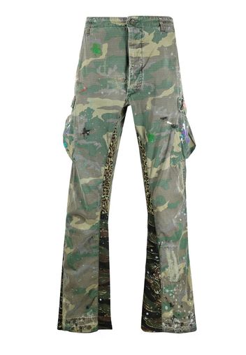 LA Flare camouflage print trousers