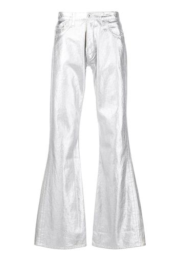 GALLERY DEPT. metallic-finish bootcut trousers - Argento