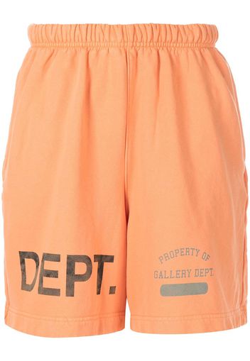 GALLERY DEPT. logo-print cotton track shorts - Arancione