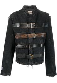 GALLERY DEPT. Rod belted distressed denim jacket - Nero