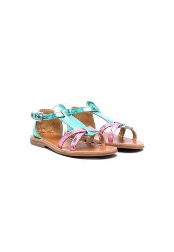 Gallucci Kids metallic-effect flat sandals - Rosa