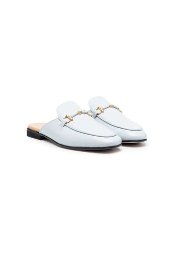 Gallucci Kids calf-leather almond-toe mules - Blu