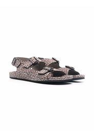 Gallucci Kids TEEN leopard-print sandals - Marrone