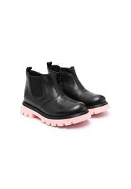 Gallucci Kids contrast-sole leather ankle boots - Nero