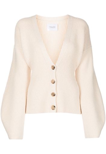 Galvan ribbed-knit V-neck cardigan - Bianco