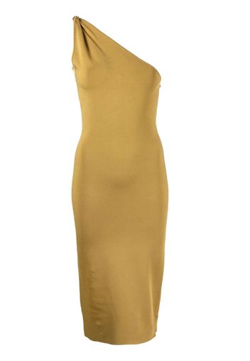 Galvan one-shoulder dress - Marrone