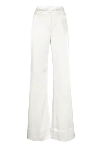 Galvan high-waisted flared satin trousers - Grigio