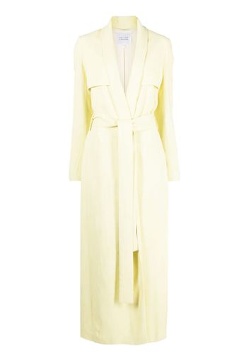 Galvan belted long-length cotton coat - Giallo