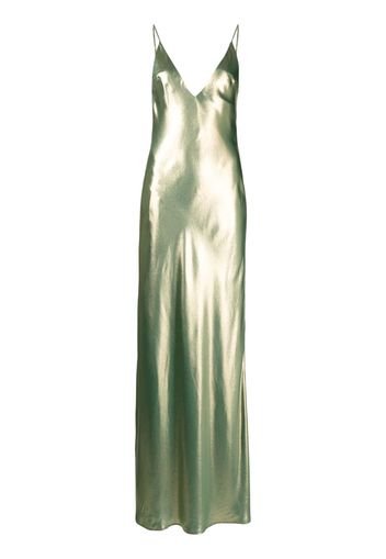 Galvan foiled silk maxi dress - Verde