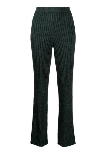 Galvan Rhea metallic-finish trousers - Verde