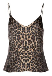 Galvan leopard-print tank top - Marrone