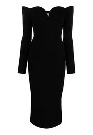 Galvan off-shoulder midi dress - Nero