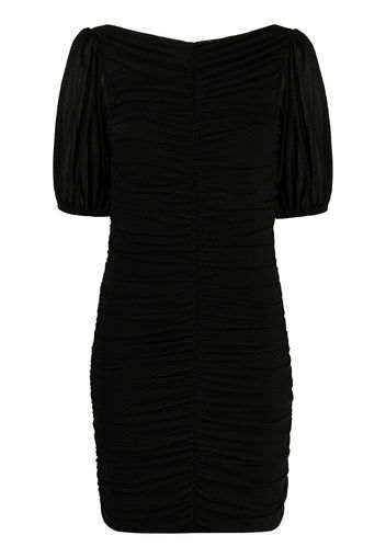 point d'esprit ruched mini-dress