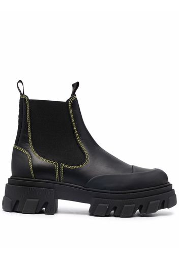 GANNI leather Chelsea ankle boots - Nero