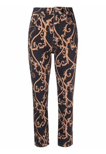 GANNI baroque-print jeans - Nero