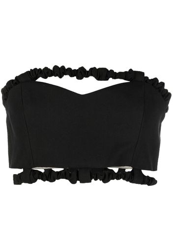 GANNI Top crop senza spalline - Nero