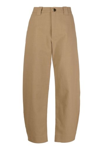 GANNI cropped tailored trousers - Toni neutri