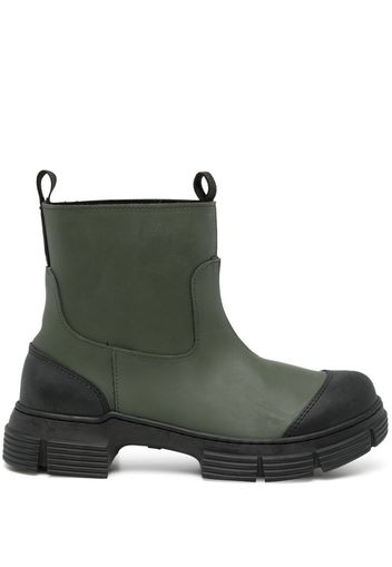 GANNI contrast toe-cap detail boots - Verde