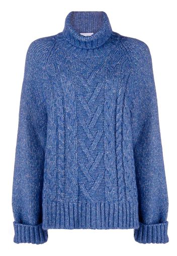 GANNI oversized cable-knit jumper - Blu