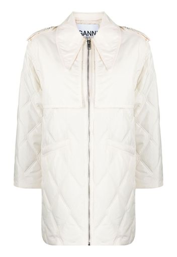 GANNI quilted zip-up jacket - Toni neutri