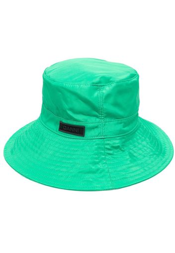 GANNI Tech logo-patch bucket hat - Verde