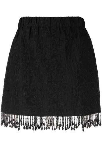 GANNI jacquard organza fringed skirt - Nero